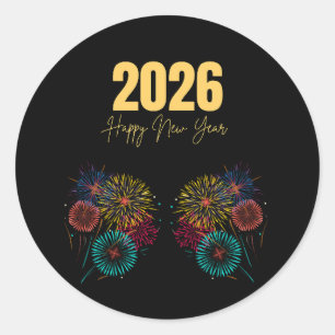 Adesivo Celebração de Fogos de Artifício do Ano Novo 2026