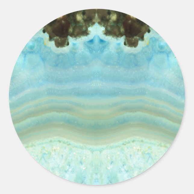 Adesivo Celebração de Gemstone Azul Chic com Tendência Per (Frente)