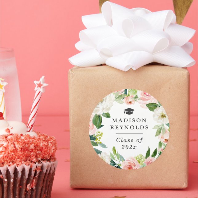 Adesivo Celebração de Graduação de Férias Floral Greenery  (Festa)