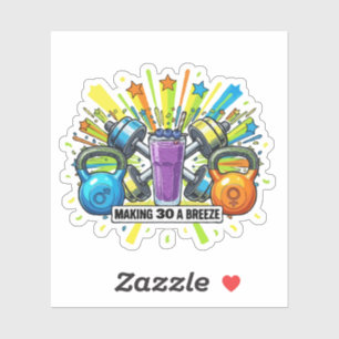 Adesivo Celebração de Smoothie de Treino Personalizável