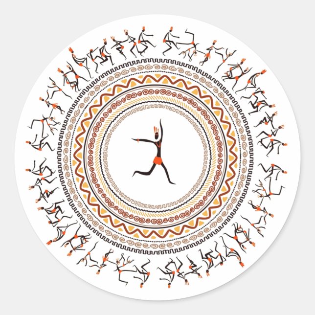 Adesivo Celebração/Design de dança popular africana (Frente)