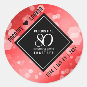 Adesivo Celebração do Aniversário de Casamento da 80 Ru
