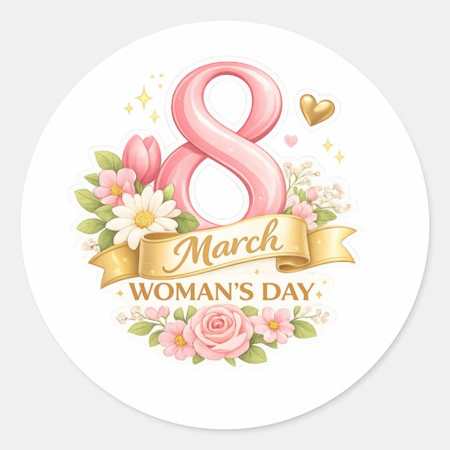Adesivo Celebração do Dia Internacional da Mulher (Frente)