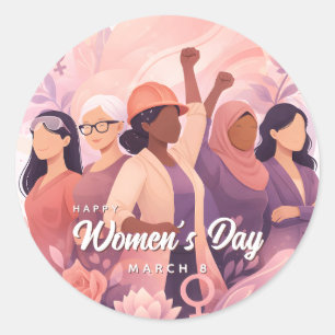 Adesivo Celebração do Dia Internacional da Mulher Elegante