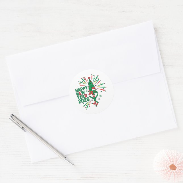 Adesivo Celebração do feliz ano novo 2026 (Envelope)