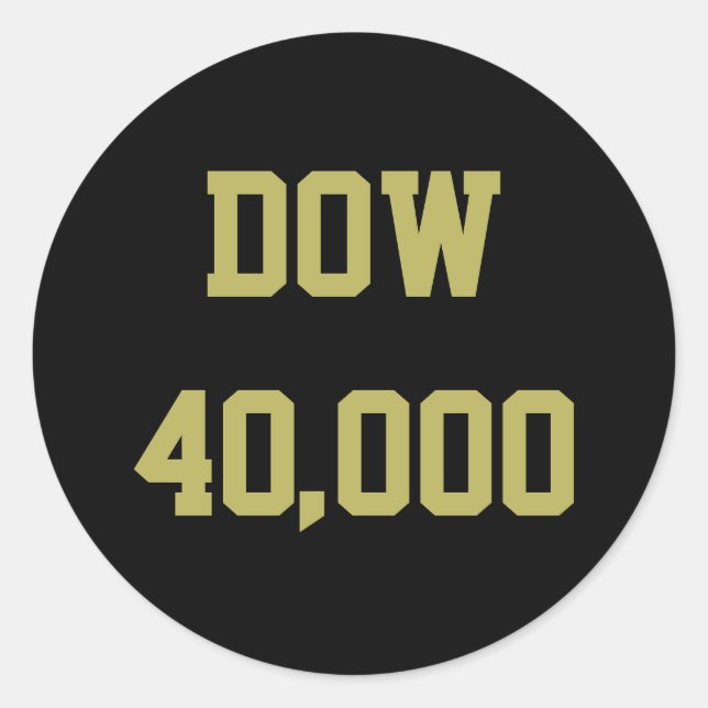 Adesivo Celebração do mercado de ações da Dow 40000 (Frente)