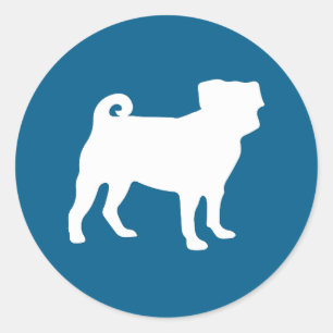 Adesivo Celebração do Tema Azul do Partido Pug