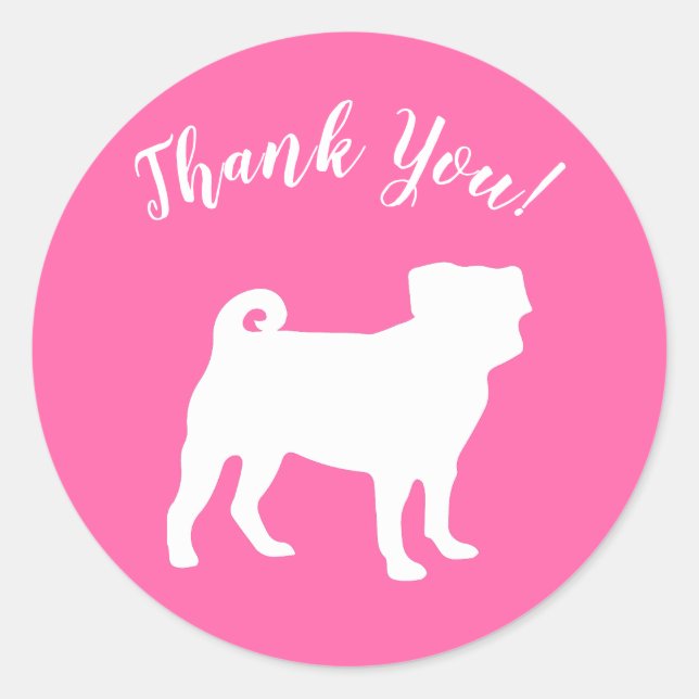 Adesivo Celebração do Tema do Cão Rosa (Frente)