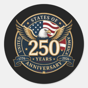 Adesivo Celebração dos 250 Anos dos EUA: América 1776–2026