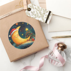 Adesivo Celebração Engraçada da Lua de Natal