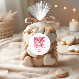 Adesivo Celebração Feliz de Natal do Quebra-Nozes Rosa