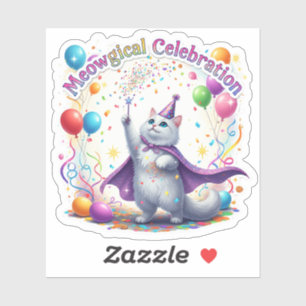 Adesivo Celebração Meowgical - Gato Whimsical