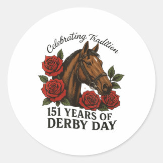 Adesivo Celebrando 151 Anos Derby Day Vintage Horse Raci