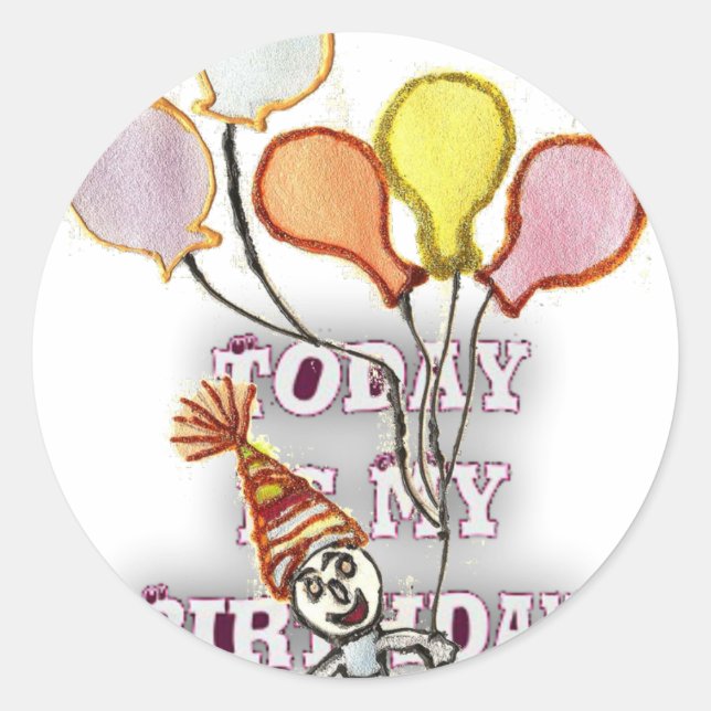 Adesivo Celebrar com a nossa alegria saudação de aniversár (Frente)