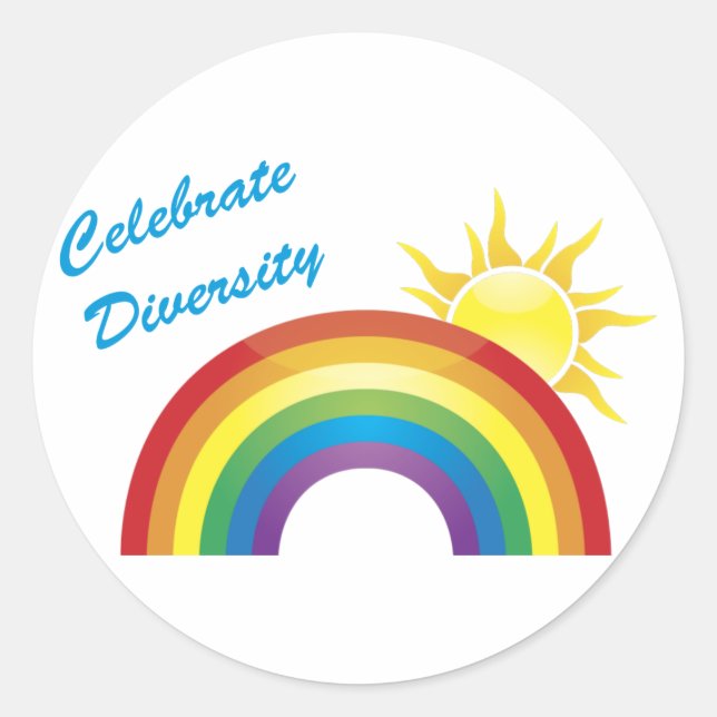 Adesivo Celebrar Diversidade - Rainbow Sun Stickers (Frente)