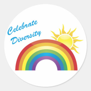 Adesivo Celebrar Diversidade - Rainbow Sun Stickers