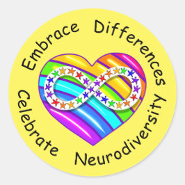 Adesivo Celebrar Neurodiversity Autism Heart Stickers