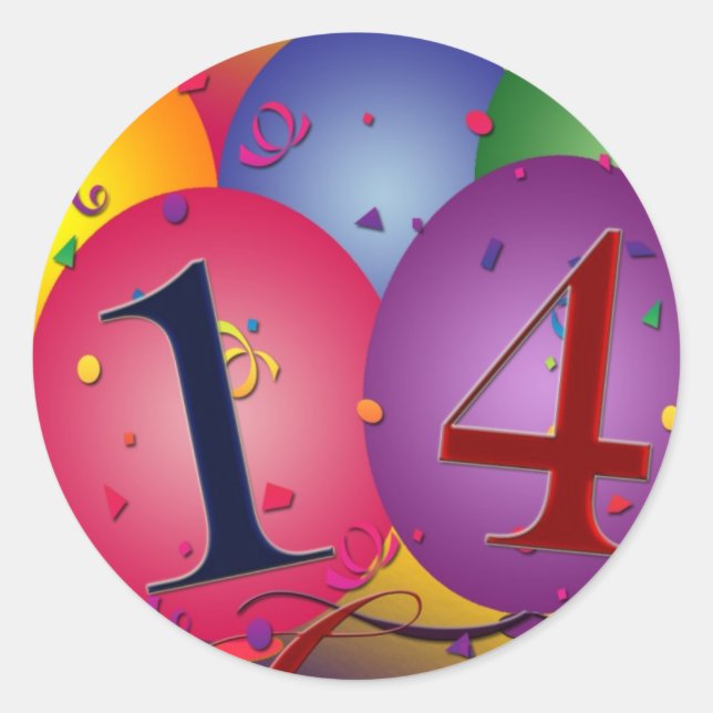 Adesivo Celebrar o Aniversário de 14 (Frente)