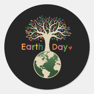 Adesivo Celebrar O Dia Da Árvore Colorida Da Terra - Da