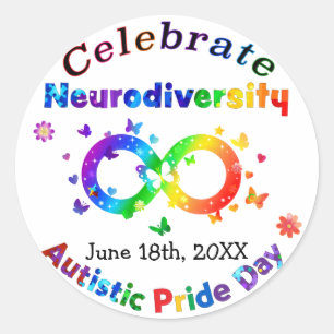 Adesivo Celebrar o Dia do Orgulho Autista da Neurodiversid