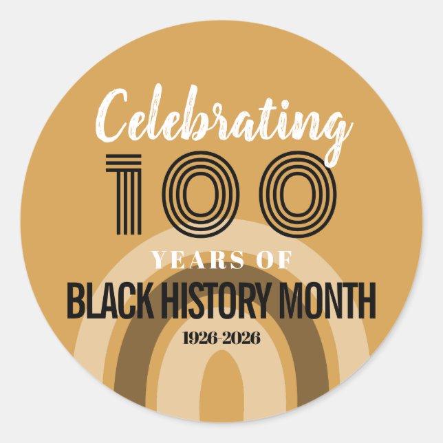 Adesivo Celebrating 100 Years Of Black History Month (Frente)