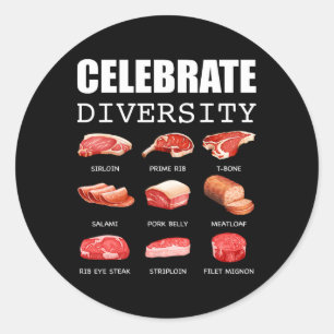 Adesivo Celebre a Diversidade Tipos de Amantes de Bife Eng
