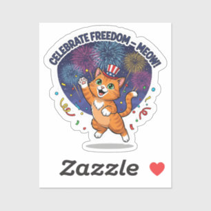 Adesivo Celebre a liberdade - Miau! Gato Patriótico