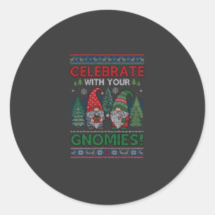 Adesivo Celebre Gnomies Natal Gnomos Árvores Rena