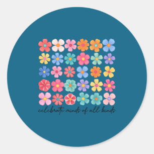 Adesivo Celebre mentes de todos os tipos flores neurodiver