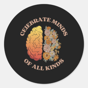 Adesivo Celebre Mentes De Todos os Tipos Neurodiversidade