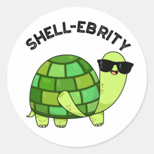 Adesivo Celebridade Engraçada de Shell Tortoise Pun