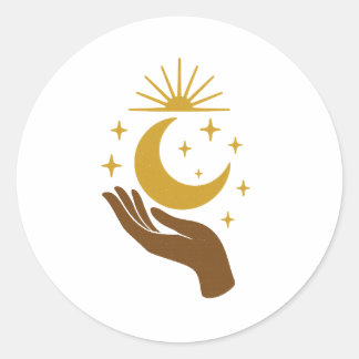 Adesivo Celestial Hand Holding the Moon – Minimal Cosmic D