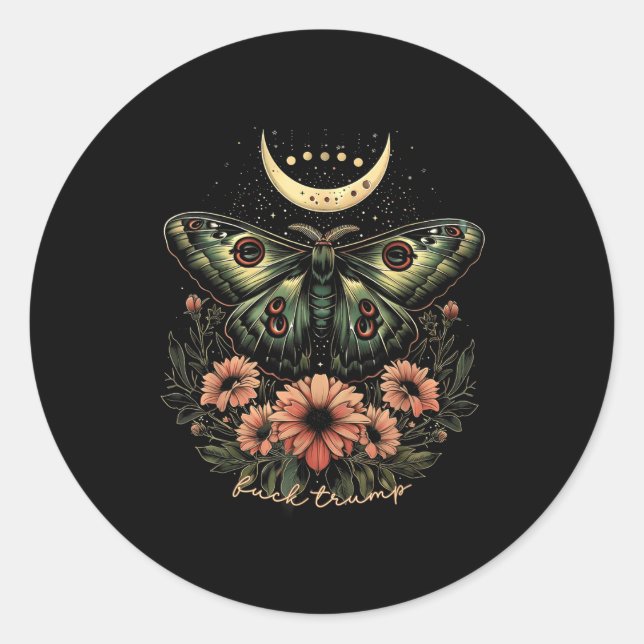Adesivo Celestial Luna Moth Sutil Anti Trump (Frente)