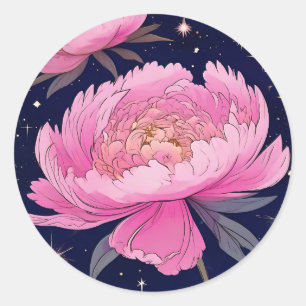 Adesivo Celestial Peony A Starry Night Bloom