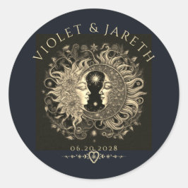 Adesivo Celestial Sun Moon Stars Casamento