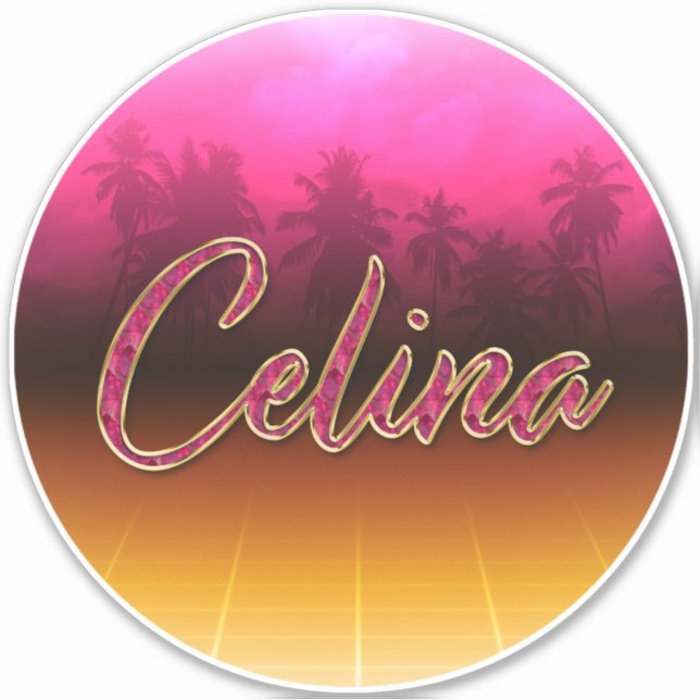 Adesivo Celina Vorname Name golden pink Aufkleber Sticker (Frente)