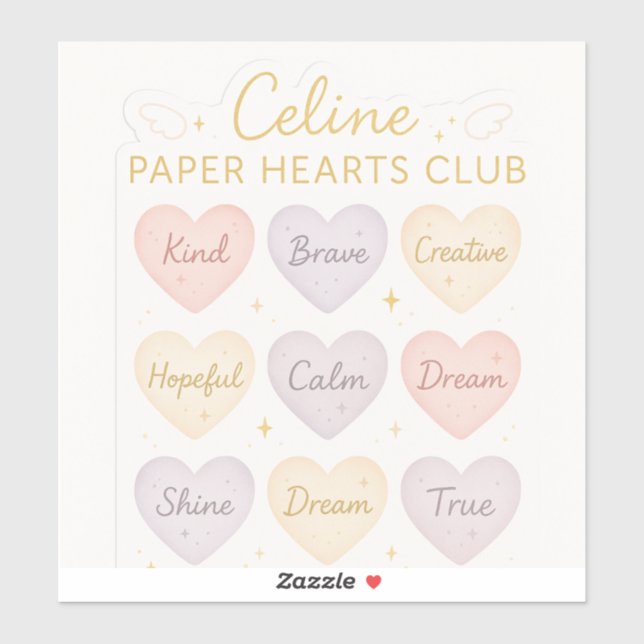 Adesivo Celine Paper Hearts Club – Kindness Mini Sticker S (Folha)
