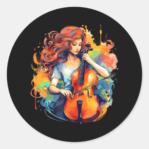 Adesivo Cellist-Musical Cello-Player-Music-Instrumento
