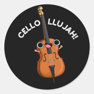 Adesivo Cello-Llujah Funny Cello Pun Dark BG
