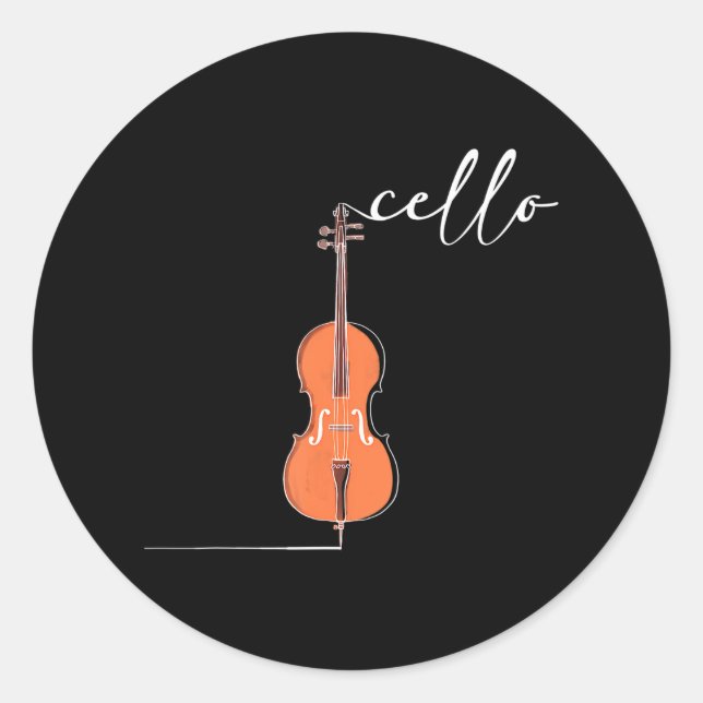 Adesivo Cello Musical Instrumento Musical Amantes (Frente)