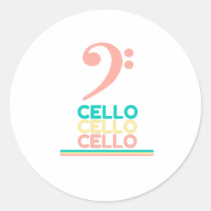 Adesivo Cello Pink Bass Clef