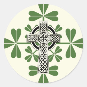Adesivo Celtic Cross Irish Shamrocks Rua. Dia dos Patricks