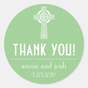 Adesivo Celtic Cross Obrigado Labels (Sage Green / White)