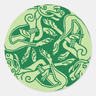 Adesivo Celtic pattern with dogs - green