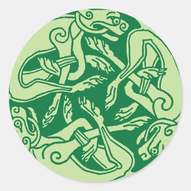 Adesivo Celtic pattern with dogs - green (Frente)