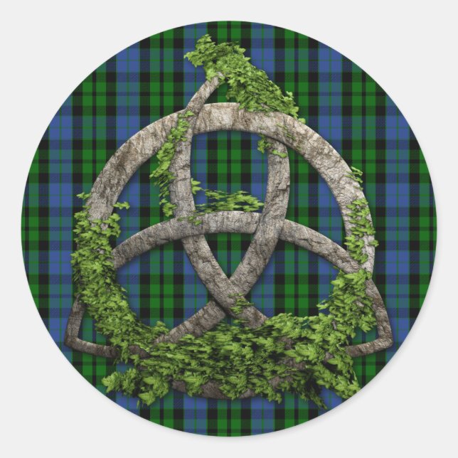 Adesivo Celtic Trinity Knot and Clan MacKay Tartan (Frente)