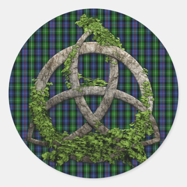 Adesivo Celtic Trinity Knot and Clan MacKenzie Tartan (Frente)