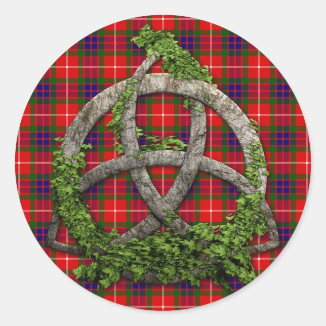 Adesivo Celtic Trinity Knot E Clan Fraser Tartan (Frente)