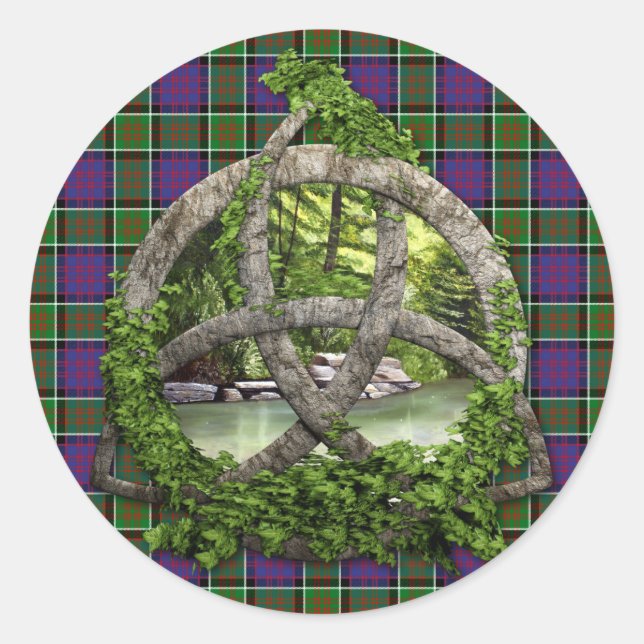 Adesivo Celtic Trinity Knot E Clan MacDonald Da Ranald (Frente)