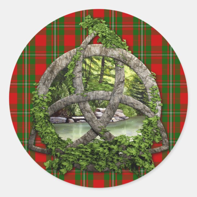 Adesivo Celtic Trinity Knot E Clan MacGregor Tartan (Frente)